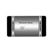 Label Elegant Zwart Zilver Elite Chrome Business (Voorkant)