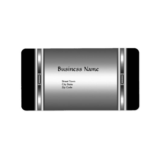 Label Elegant Zwart Zilver Elite Chrome Business (Voorkant)