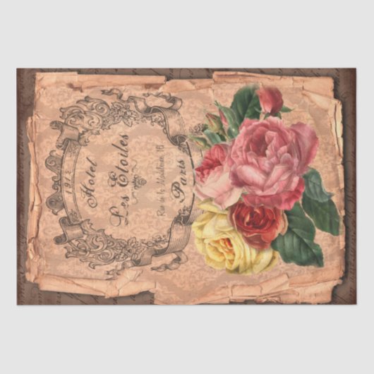  label en illustraties Shabby Chic Tissue P Tissuepapier (Voorkant)