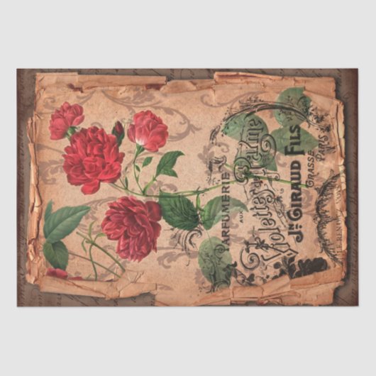  label en illustraties Shabby Chic Tissuepapier (Voorkant)