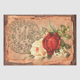  label en illustraties Shabby Chic Tissuepapier