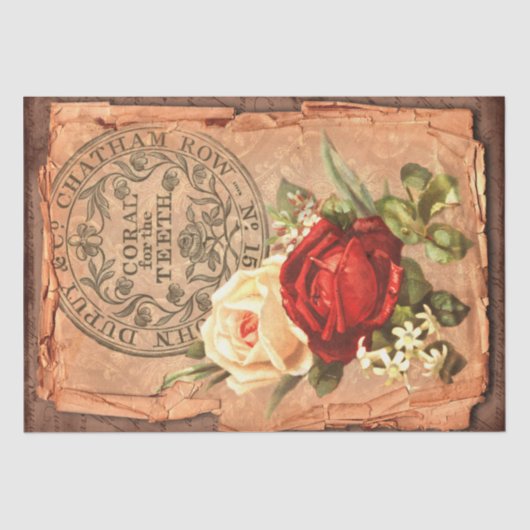 label en illustraties Shabby Chic Tissuepapier (Voorkant)