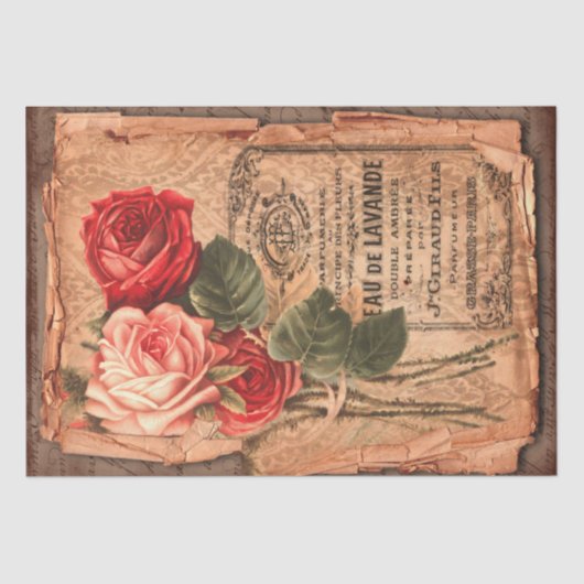 label en illustraties Shabby Chic Tissuepapier (Voorkant)