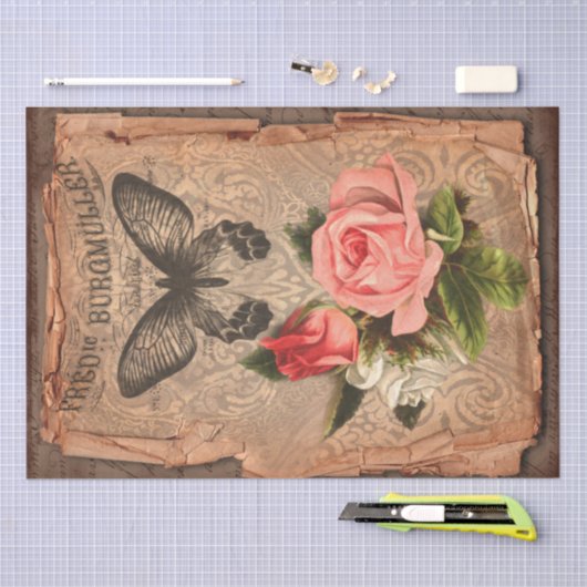 label en illustraties Shabby Chic Tissuepapier (Craft)