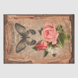  label en illustraties Shabby Chic Tissuepapier