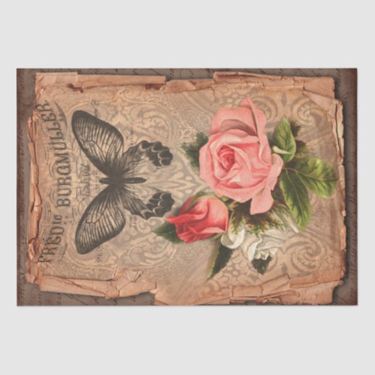  label en illustraties Shabby Chic Tissuepapier (Voorkant)