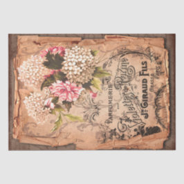  label en illustraties Shabby Chic Tissuepapier