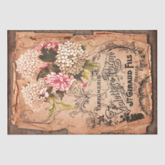  label en illustraties Shabby Chic Tissuepapier