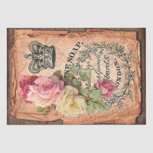  label en illustraties Shabby Chic Tissuepapier (Voorkant)
