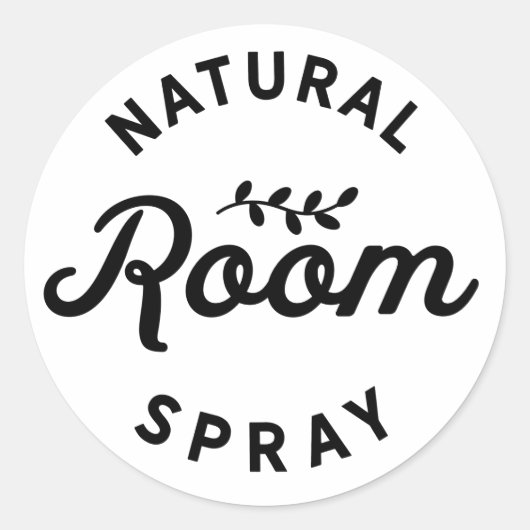 Label Etherische Olie Natuurlijke Kamer Spray (Voorkant)