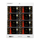 Label Fantastische Rode Jurk Zwart Goud (Full Sheet)