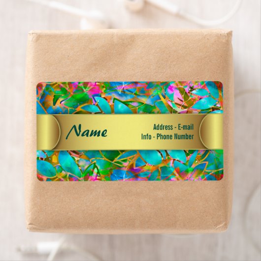 Label Floral Abstract Glas in lood (Insitu)