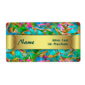 Label Floral Abstract Glas in lood (Voorkant)