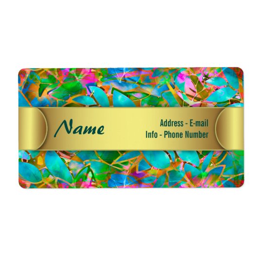 Label Floral Abstract Glas in lood (Voorkant)