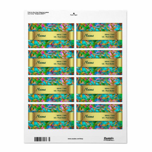 Label Floral Abstract Glas in lood (Full Sheet)