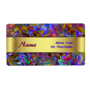 Label Floral Abstract Glas in lood