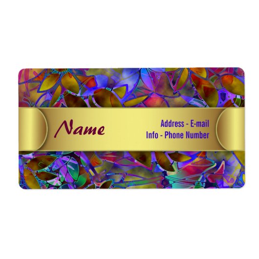 Label Floral Abstract Glas in lood (Voorkant)