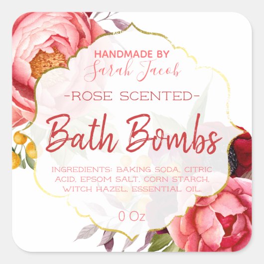  label Floral Bath Bomb (Voorkant)