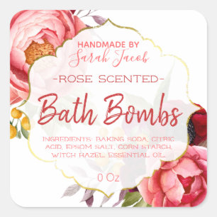 label Floral Bath Bomb