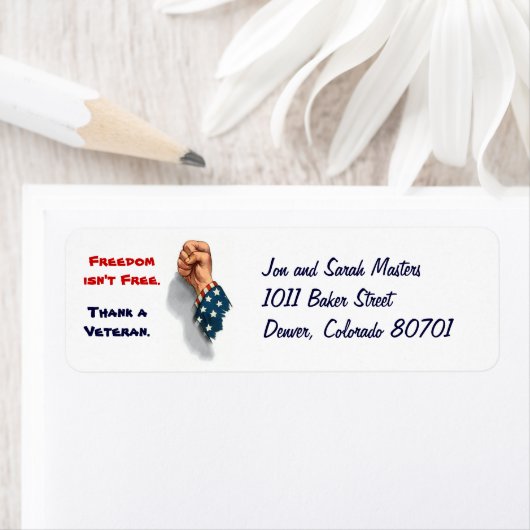 Label "Freedom and Veteran Patriotic Return" (Insitu)