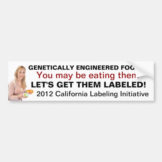Label Genetisch gemodificeerde Bumpersticker van l (Voorkant)