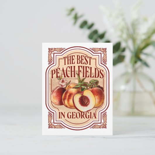  label Georgia Peachs Briefkaart (Staand voorkant)