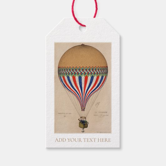 Label GIFT : FRANCH HOT AIR BALLOON Cadeaulabel (Voorkant)