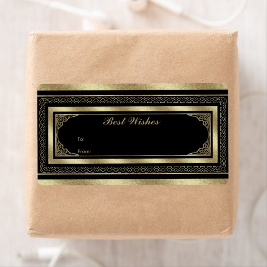 Label Gift Label Brocade Zwart Goud (Insitu)