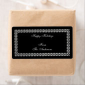 Label Gift Sticker Silver Trim op zwart (Insitu)