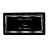 Label Gift Sticker Silver Trim op zwart (Voorkant)