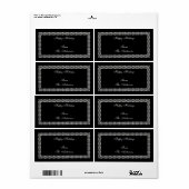 Label Gift Sticker Silver Trim op zwart (Full Sheet)