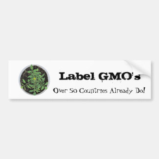 Label GMO's Tomato Plant Peace Sign Bumpersticker