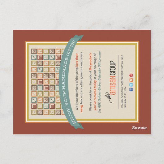 LABEL Golden Wereldbollen Press Briefkaart (Achterkant)