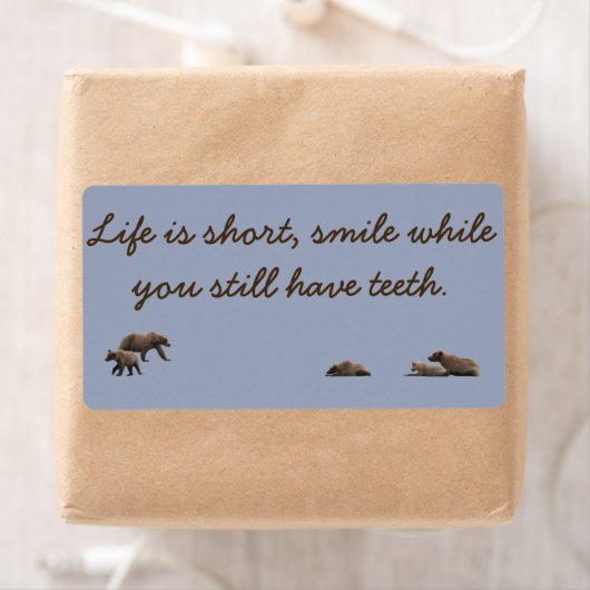 label grizzy beren en een gezegde (Insitu)