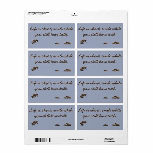 label grizzy beren en een gezegde (Full Sheet)