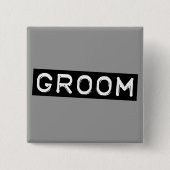 Label Groom Vierkante Button 5,1 Cm (Voorkant)