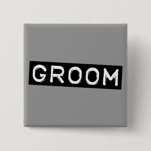 Label Groom Vierkante Button 5,1 Cm (Voorkant)