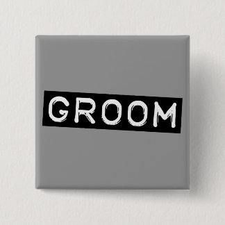 Label Groom Vierkante Button 5,1 Cm