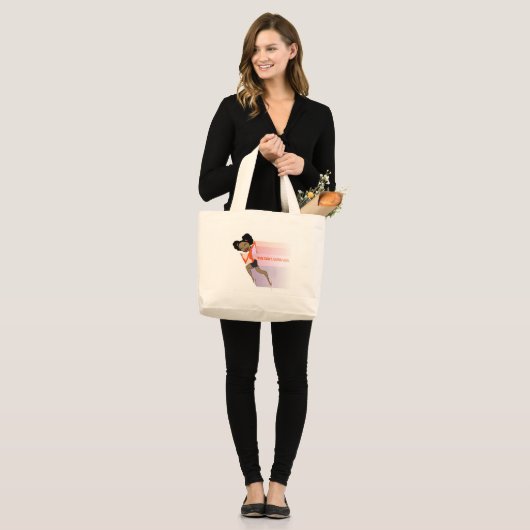 label grote tote bag (Voorkant (model))