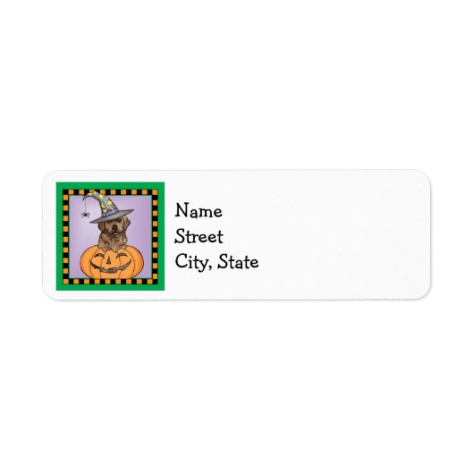 label Halloween Chocolate Lab (Voorkant)