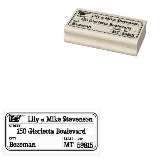 label Handadres Rubberstempel (Gestempeld)