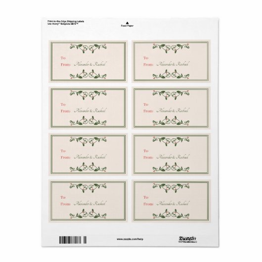 Label Holly Berry (Full Sheet)