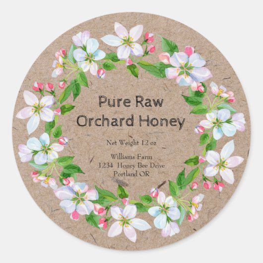 Label Honey Jar Kraft | Honing van Orchard (Voorkant)