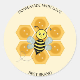 Label honingbij en zelfgemaakte honingraat