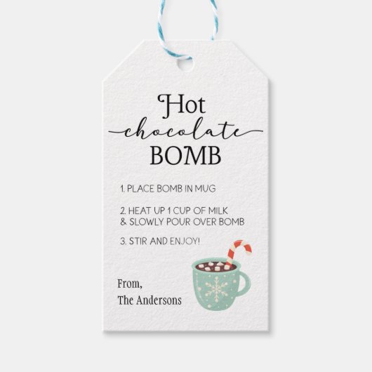 Label Hot Chocolate Bomb Instructies Cadeaulabel (Voorkant)