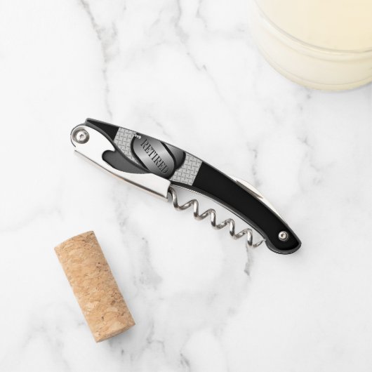 Label in ruste hond kurkentrekker (Voorkant)