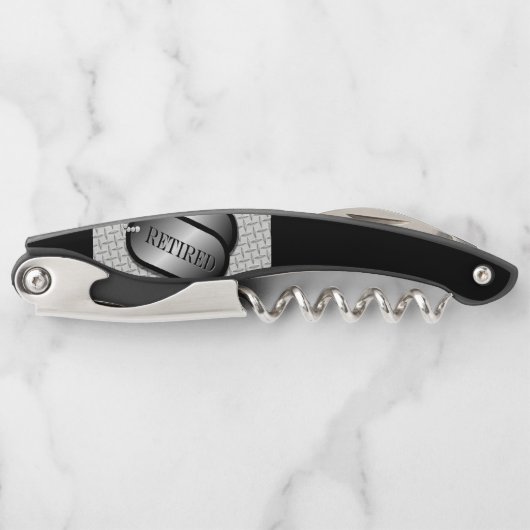 Label in ruste hond kurkentrekker (Voorkant)