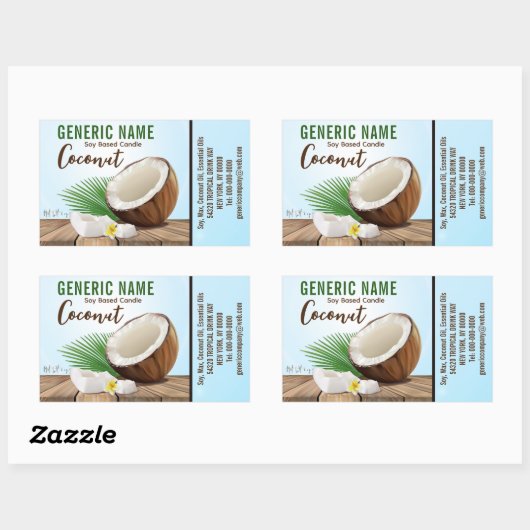 Label ingrediënten kaars van kokosnoot (Vel)