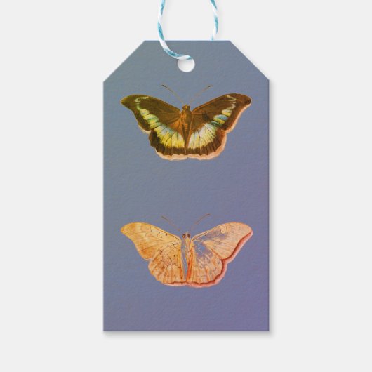 Label JAPANESE BUTTERFLIES MET TWILICHTBLAUW Cadeaulabel (Voorkant)