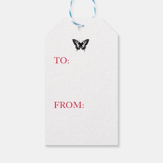 Label JAPANESE BUTTERFLIES MET TWILICHTBLAUW Cadeaulabel (Achterkant)